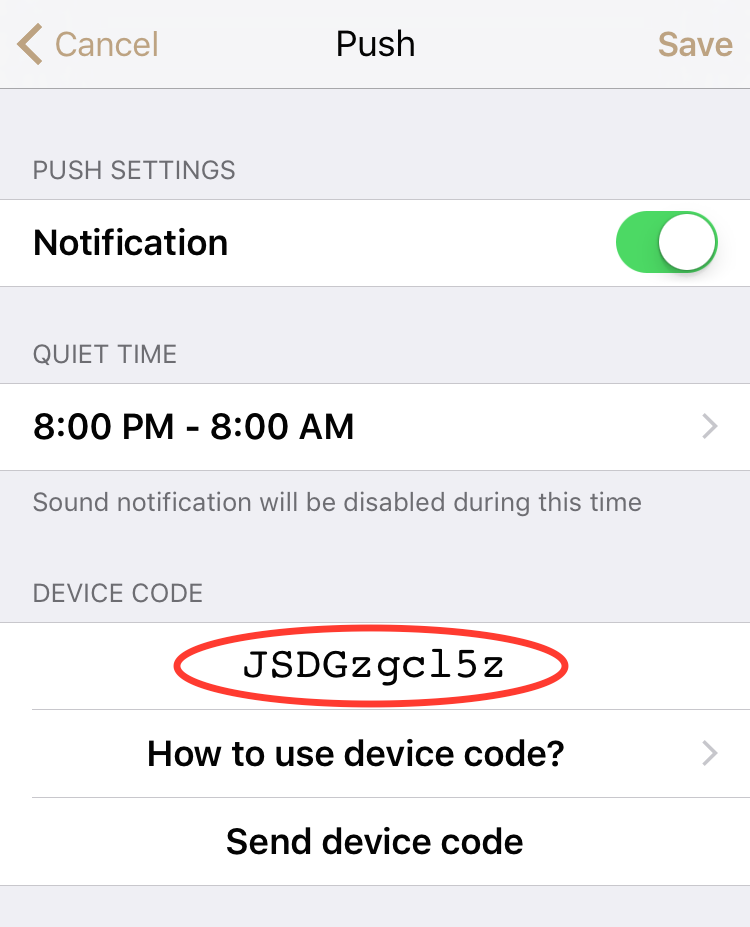 Device Code Detail